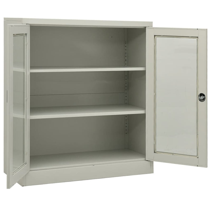 vidaXL világosszürke acél irodai szekrény 90 x 40 x 105 cm