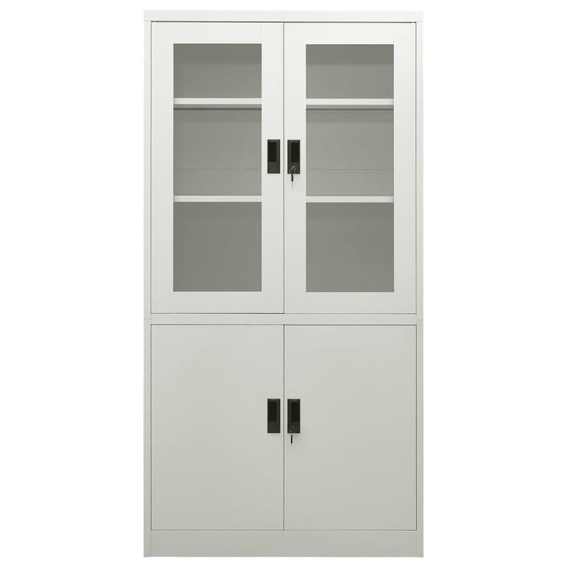 vidaXL világosszürke acél irodai szekrény 90 x 40 x 180 cm