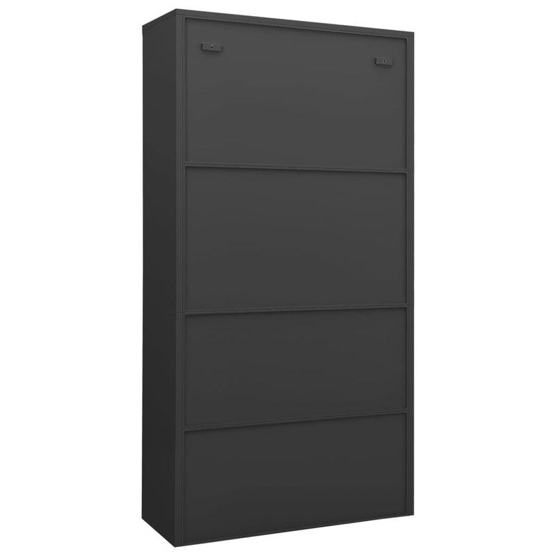 vidaXL antracitszürke acél irodai szekrény 90 x 40 x 180 cm