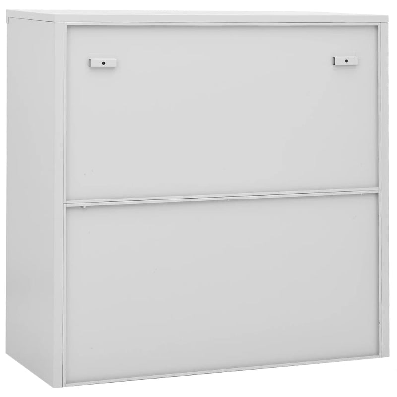 vidaXL világosszürke acél tolóajtós irodai szekrény 90 x 40 x 90 cm