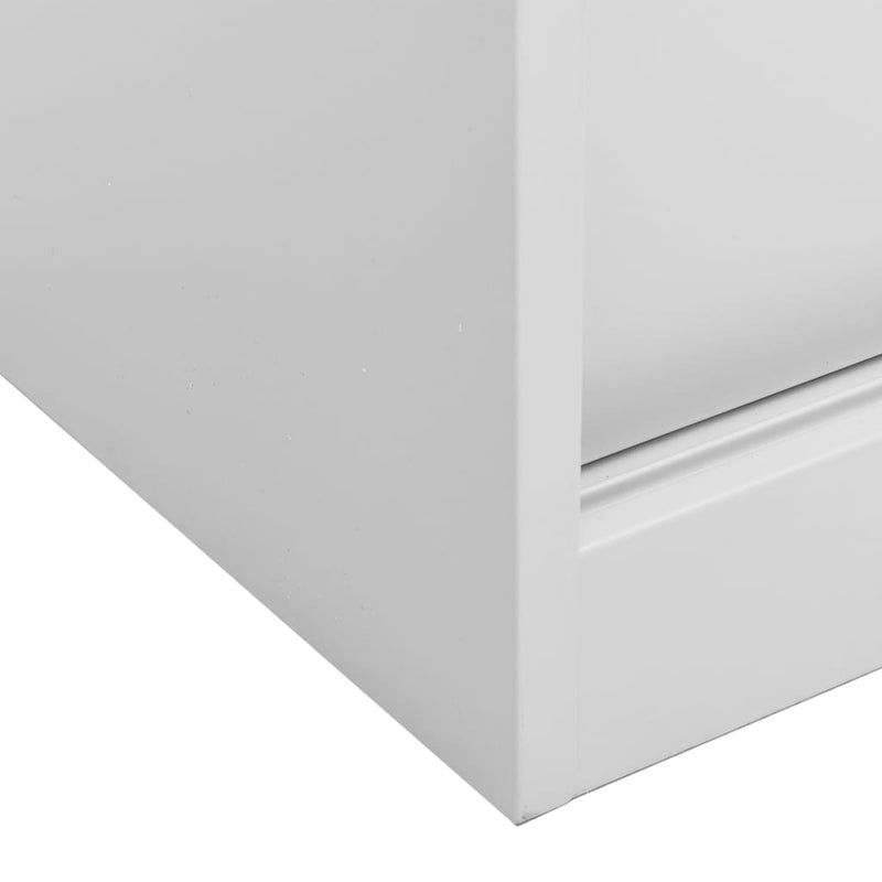 vidaXL világosszürke acél tolóajtós irodai szekrény 90 x 40 x 90 cm
