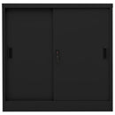 vidaXL fekete acél tolóajtós irodai szekrény 90 x 40 x 90 cm