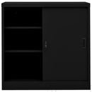 vidaXL fekete acél tolóajtós irodai szekrény 90 x 40 x 90 cm