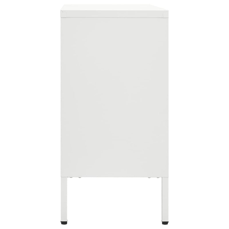 vidaXL fehér acél és edzett üveg tálalószekrény 75 x 35 x 70 cm