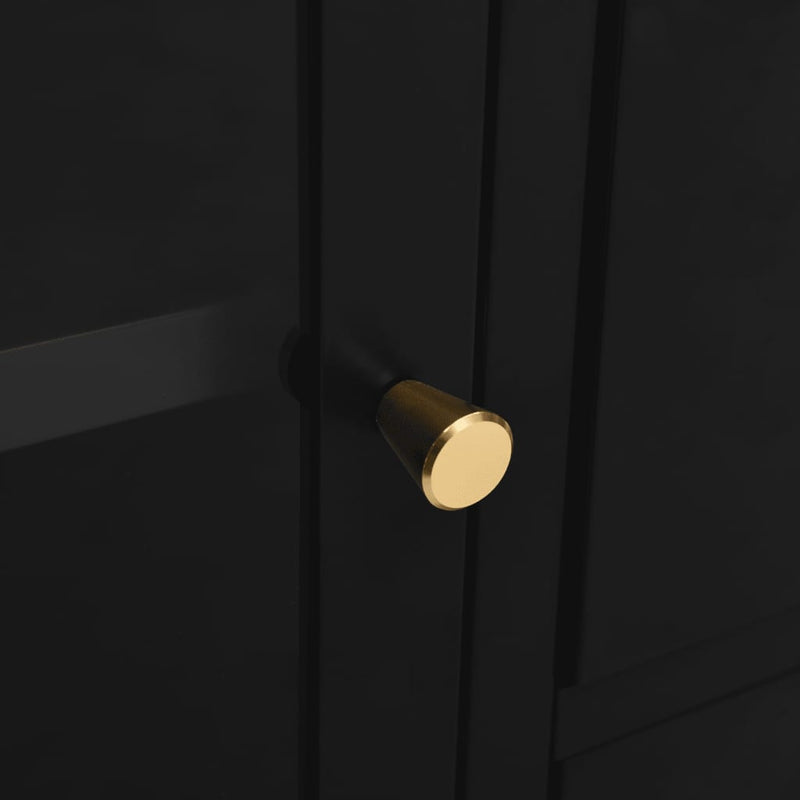 vidaXL fekete acél és edzett üveg tálalószekrény 105 x 35 x 70 cm