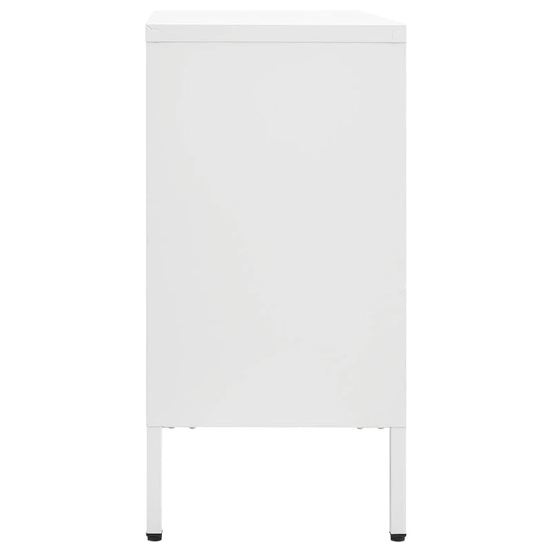 vidaXL fehér acél és edzett üveg tálalószekrény 105 x 35 x 70 cm