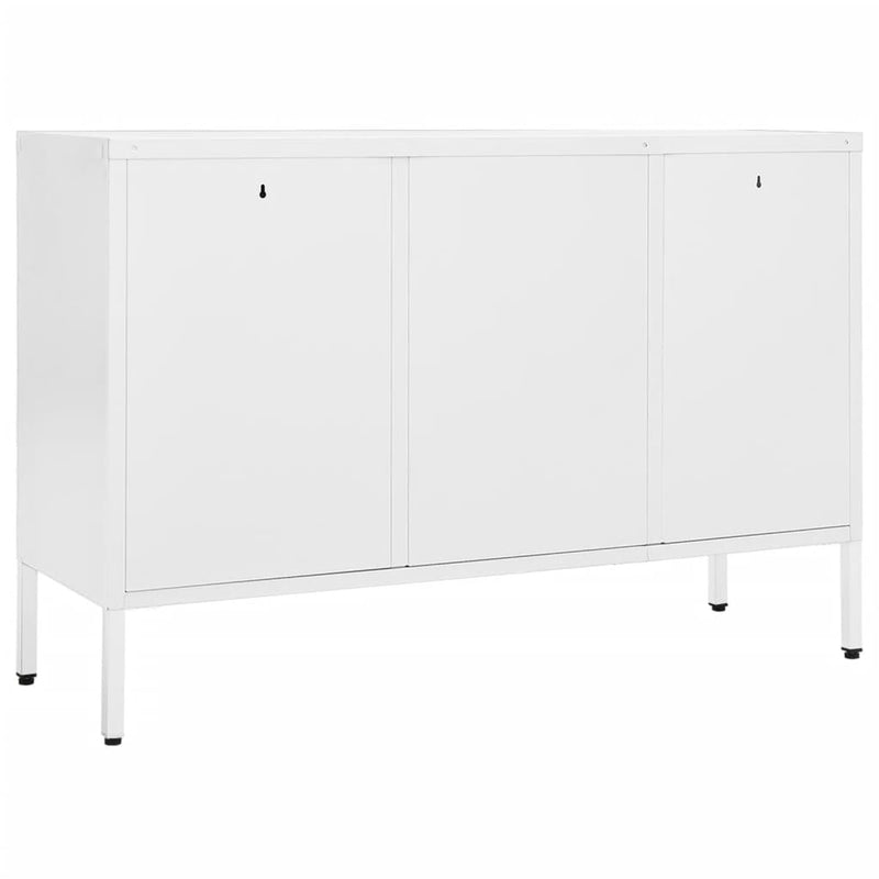 vidaXL fehér acél és edzett üveg tálalószekrény 105 x 35 x 70 cm