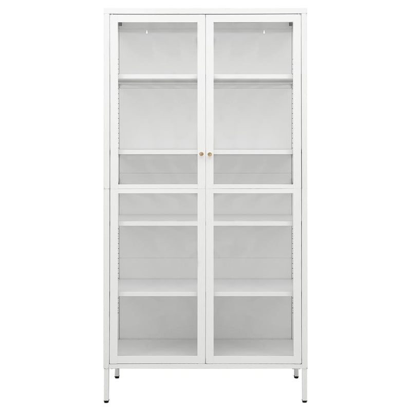 vidaXL fehér acél és edzett üveg vitrin 90 x 40 x 180 cm