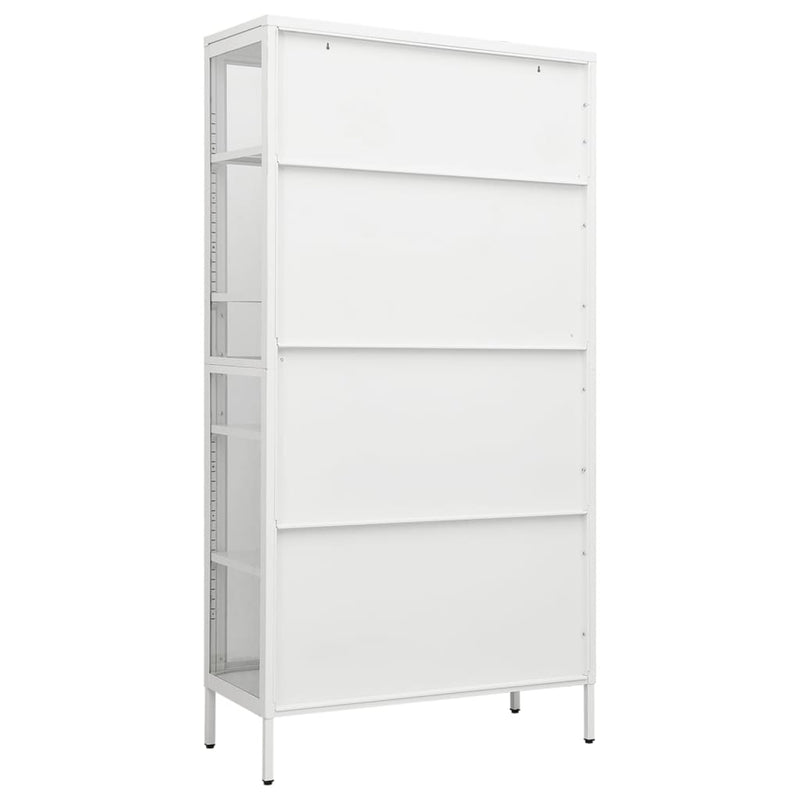 vidaXL fehér acél és edzett üveg vitrin 90 x 40 x 180 cm