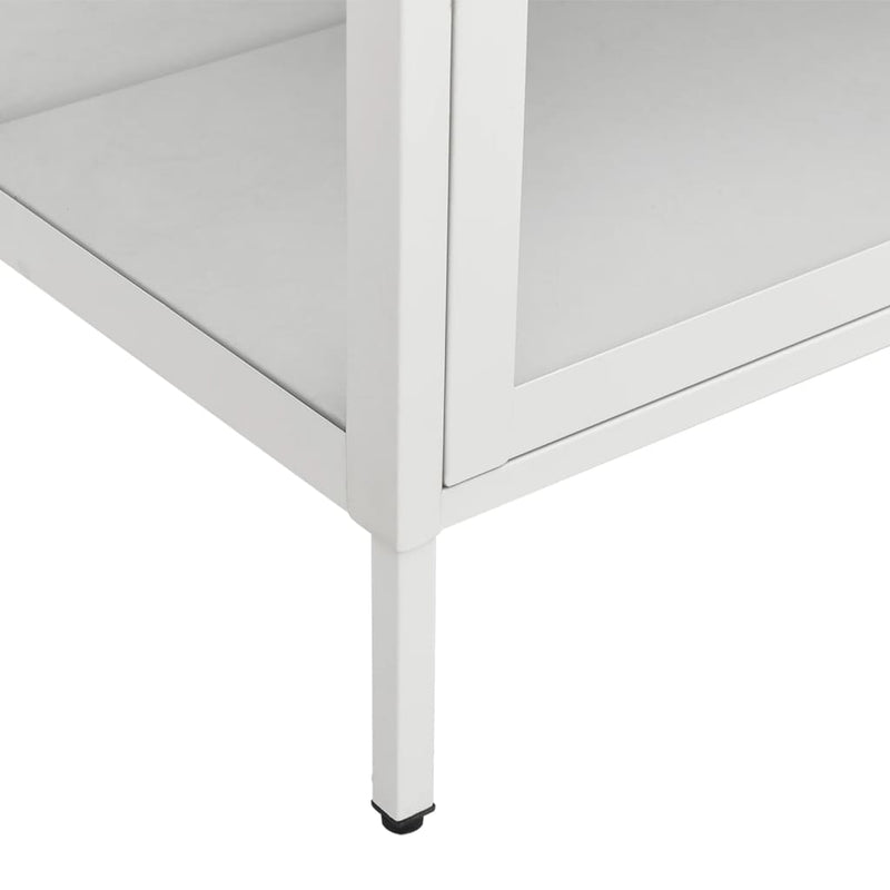 vidaXL fehér acél és edzett üveg vitrin 90 x 40 x 180 cm