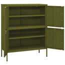 vidaXL olívazöld acél tárolószekrény 80 x 35 x 101,5 cm