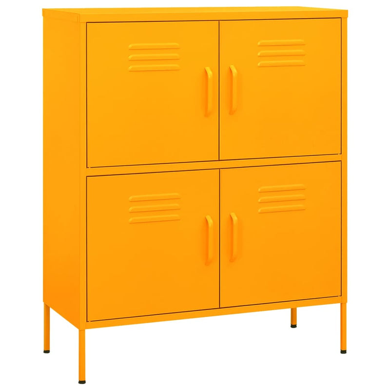 vidaXL mustársárga acél tárolószekrény 80 x 35 x 101,5 cm