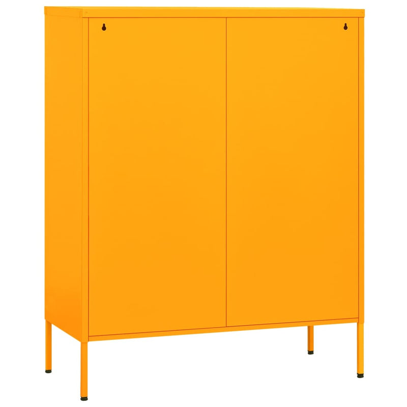 vidaXL mustársárga acél tárolószekrény 80 x 35 x 101,5 cm