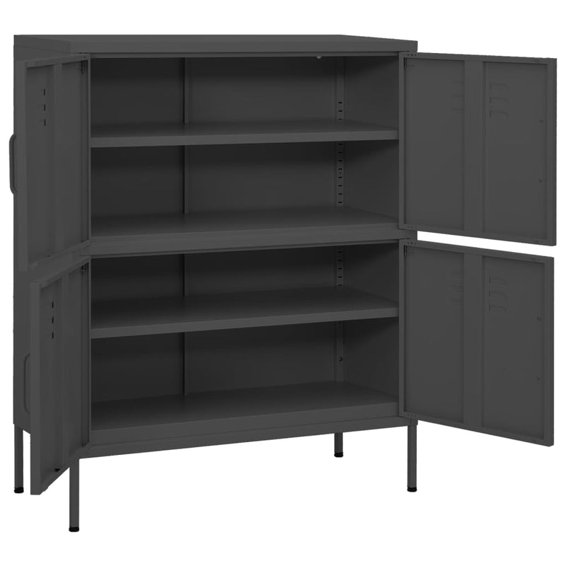 vidaXL antracitszürke acél tárolószekrény 80 x 35 x 101,5 cm