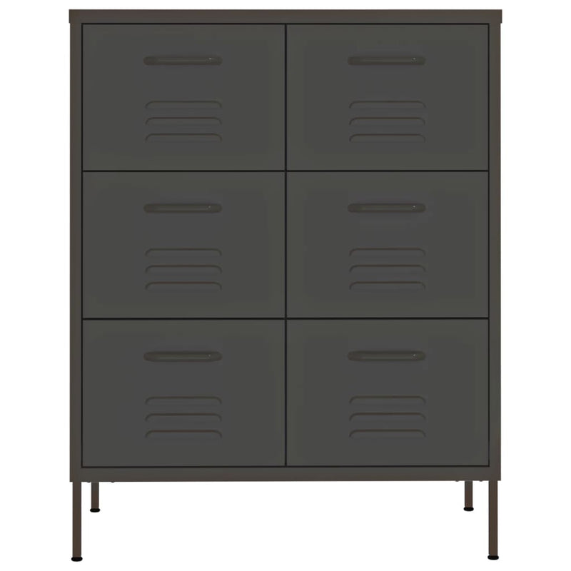 vidaXL antracitszürke acél fiókos szekrény 80 x 35 x 101,5 cm