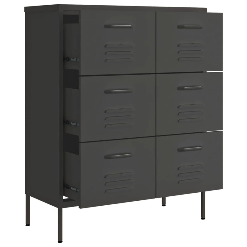 vidaXL antracitszürke acél fiókos szekrény 80 x 35 x 101,5 cm