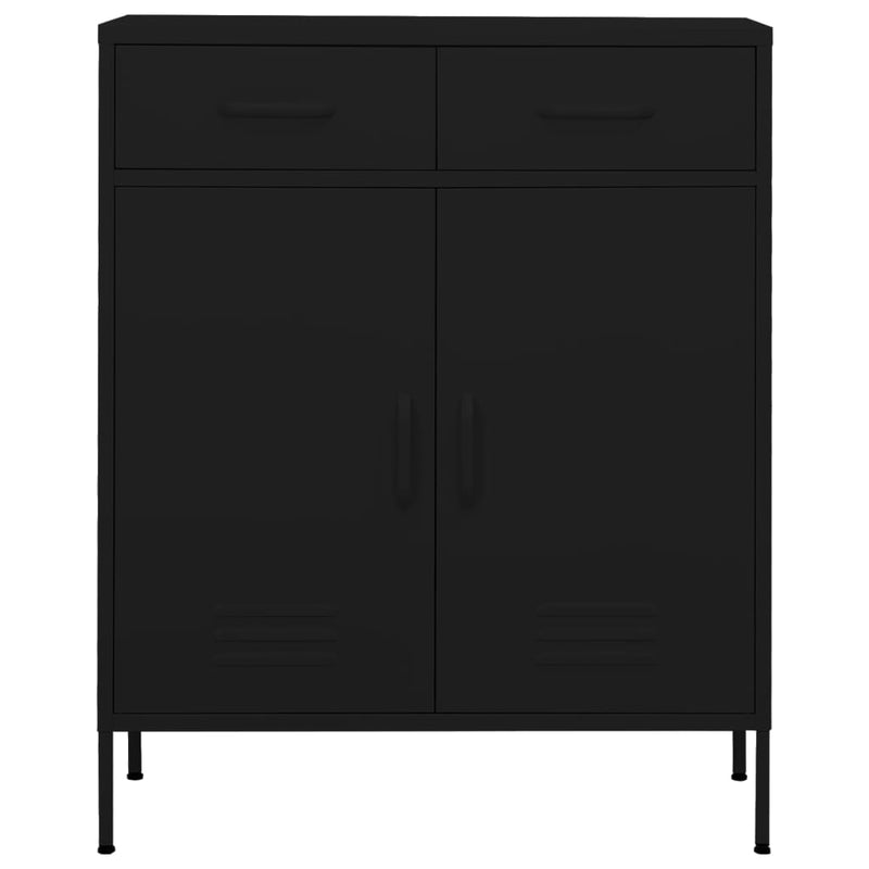 vidaXL fekete acél tárolószekrény 80 x 35 x 101,5 cm