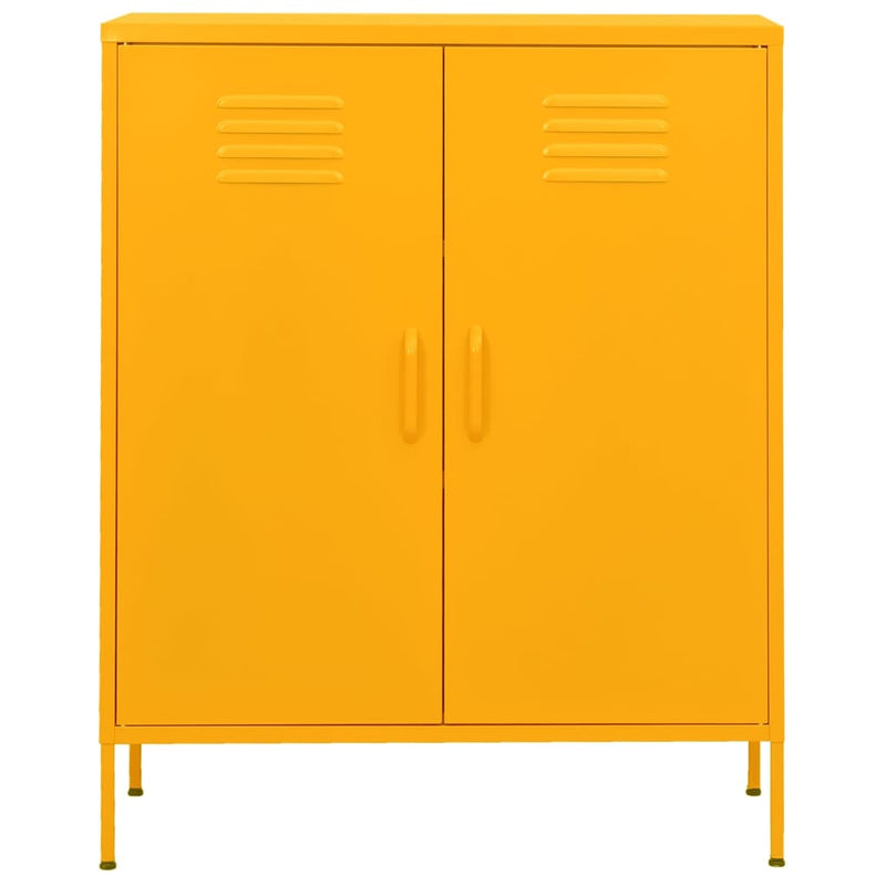 vidaXL mustársárga acél tárolószekrény 80 x 35 x 101,5 cm