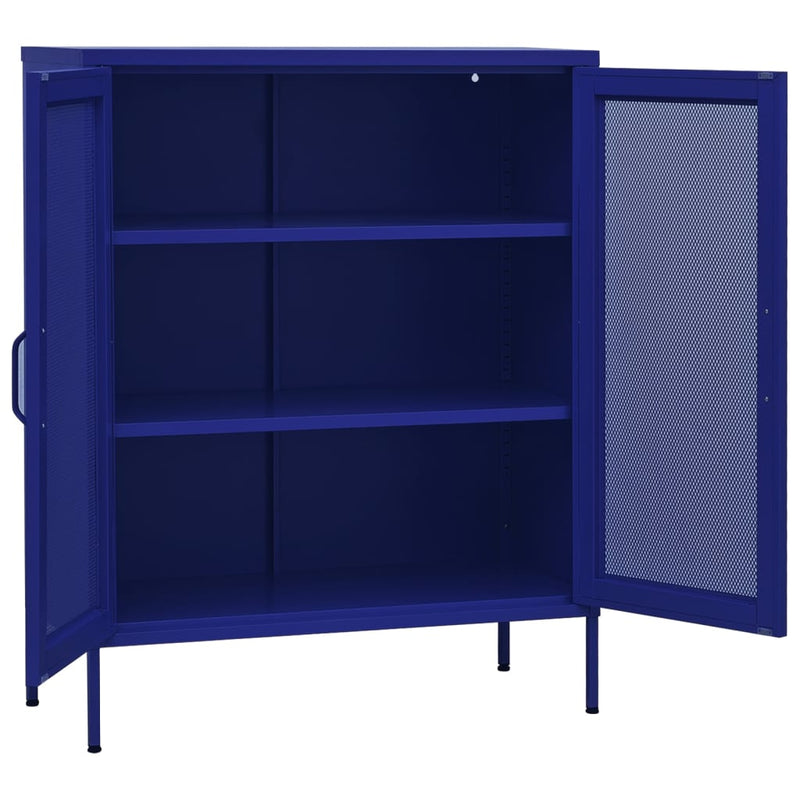 vidaXL tengerészkék acél tárolószekrény 80 x 35 x 101,5 cm