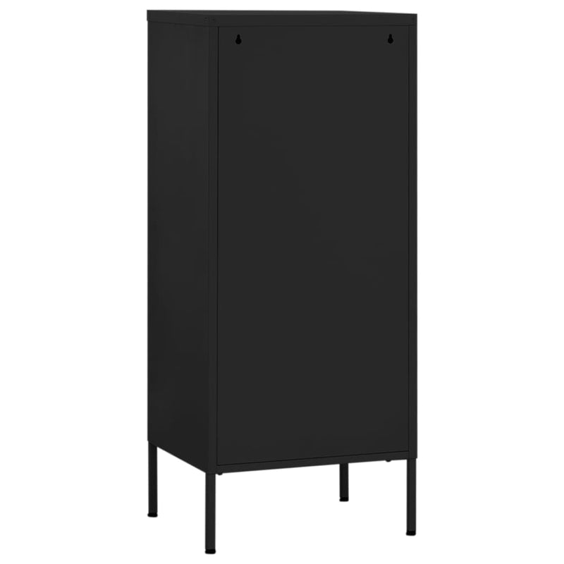 vidaXL fekete acél tárolószekrény 42,5 x 35 x 101,5 cm