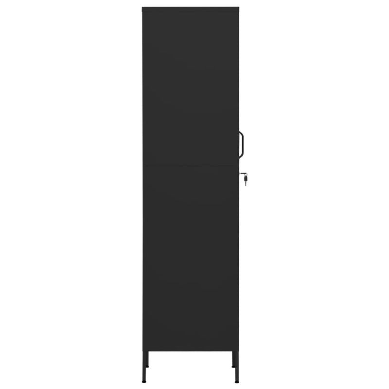 vidaXL fekete acél zárható szekrény 35 x 46 x 180 cm