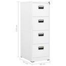 vidaXL fehér acél irattartó szekrény 46 x 62 x 133 cm