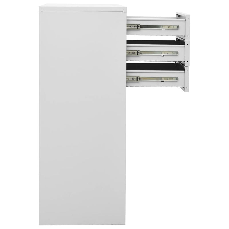 vidaXL világosszürke acél irodai szekrény 90 x 40 x 102 cm