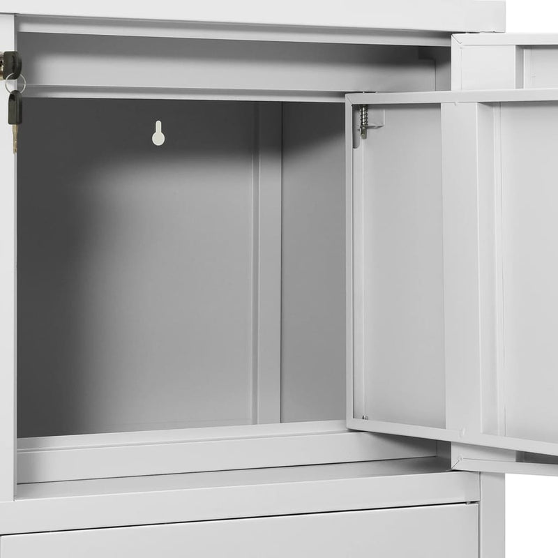 vidaXL világosszürke acél irodai szekrény 90 x 40 x 102 cm