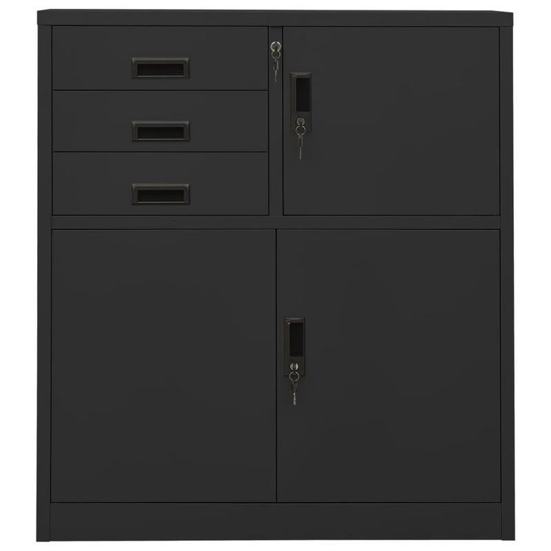 vidaXL antracitszürke acél irodai szekrény 90 x 40 x 102 cm