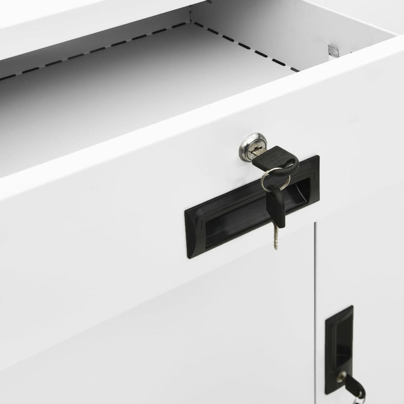vidaXL fehér acél irodai szekrény 90 x 40 x 102 cm