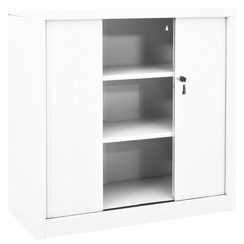 vidaXL fehér acél tolóajtós szekrény 90 x 40 x 90 cm