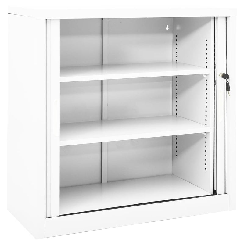 vidaXL fehér acél tolóajtós szekrény 90 x 40 x 90 cm