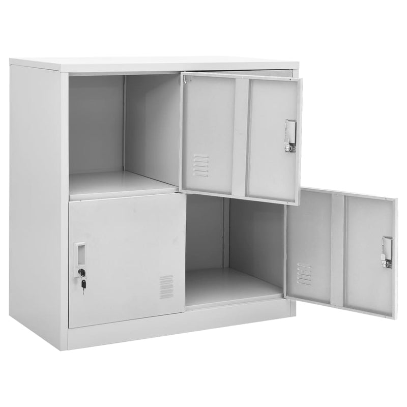 vidaXL világosszürke acél zárható szekrény 90 x 45 x 92,5 cm