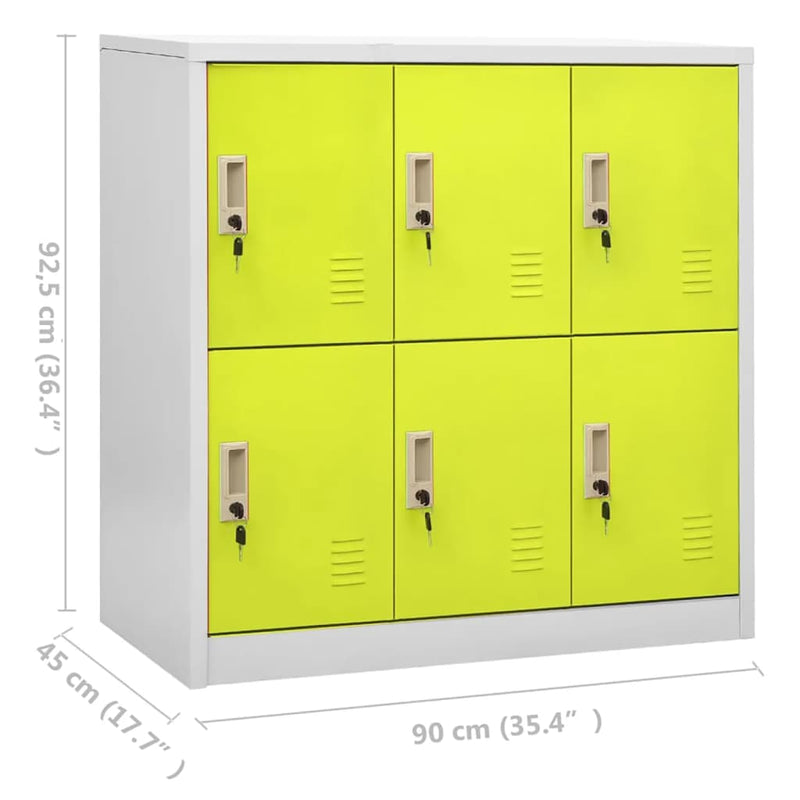 vidaXL világosszürke-zöld acél zárható szekrény 90 x 45 x 92,5 cm