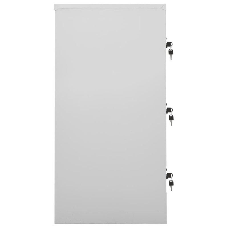 vidaXL világosszürke és piros acél zárható szekrény 90 x 45 x 92,5 cm
