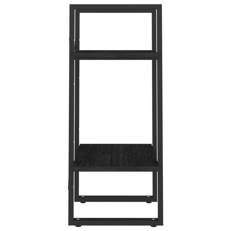 vidaXL kétszintes fekete tömör fenyőfa könyvszekrény 40 x 30 x 70 cm