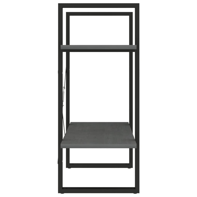 vidaXL kétszintes szürke tömör fenyőfa könyvszekrény 60 x 30 x 70 cm
