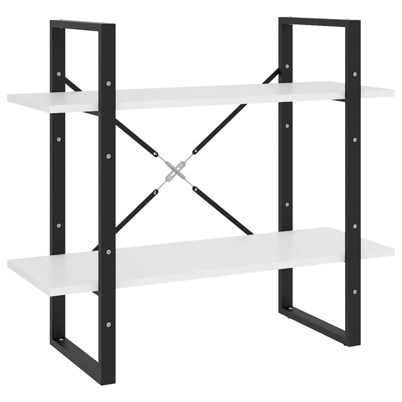 vidaXL 2-szintes fehér szerelt fa könyvszekrény 80 x 30 x 70 cm