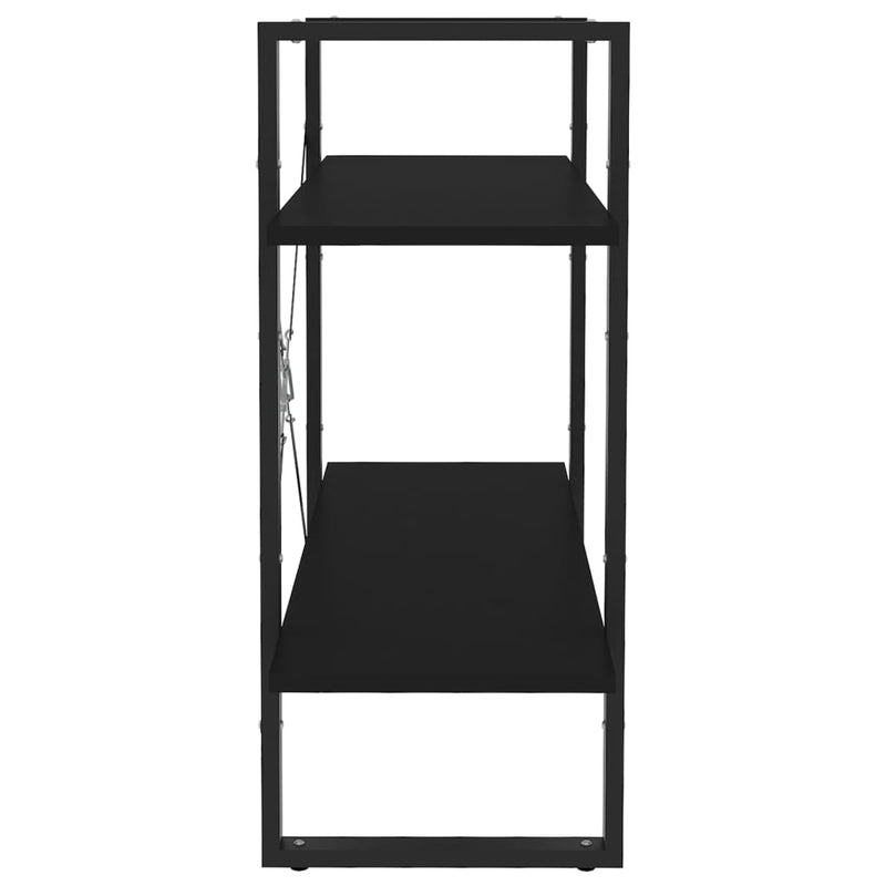 vidaXL 2-szintes fekete szerelt fa könyvszekrény 80 x 30 x 70 cm