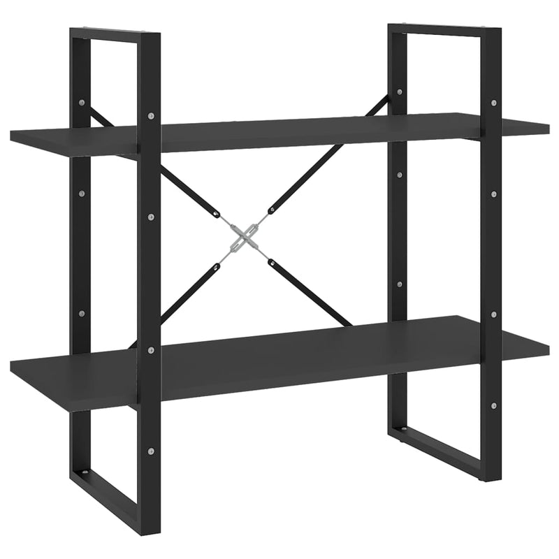 vidaXL 2-szintes szürke szerelt fa könyvszekrény 80 x 30 x 70 cm