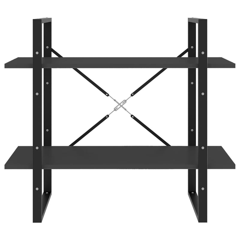 vidaXL 2-szintes szürke szerelt fa könyvszekrény 80 x 30 x 70 cm