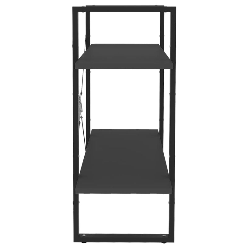 vidaXL 2-szintes szürke szerelt fa könyvszekrény 80 x 30 x 70 cm