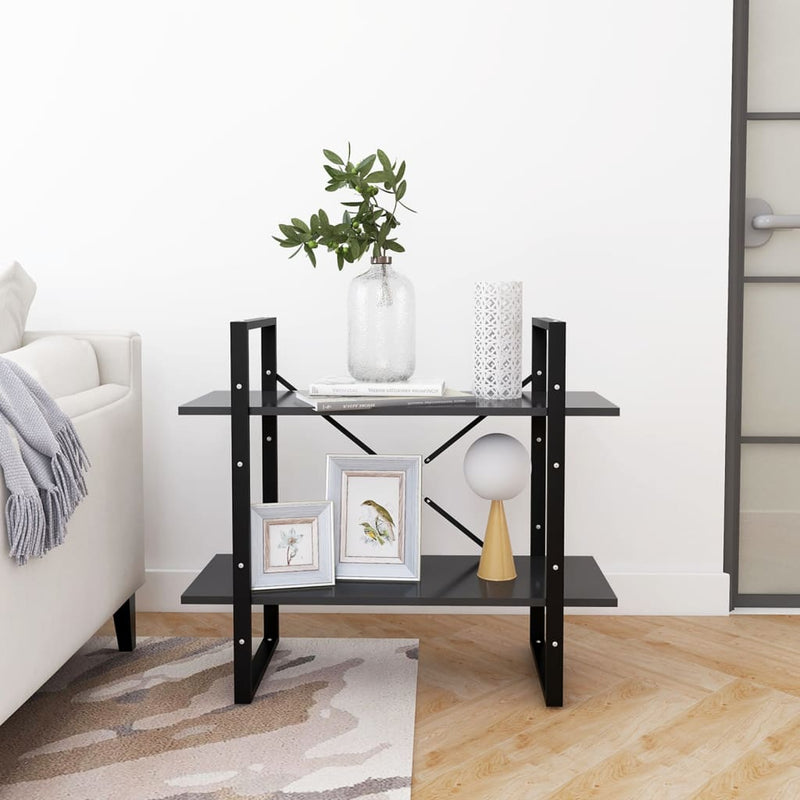 vidaXL 2-szintes szürke szerelt fa könyvszekrény 80 x 30 x 70 cm