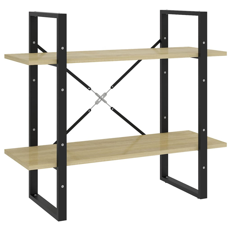 vidaXL 2-szintes sonoma tölgy színű könyvszekrény 80 x 30 x 70 cm