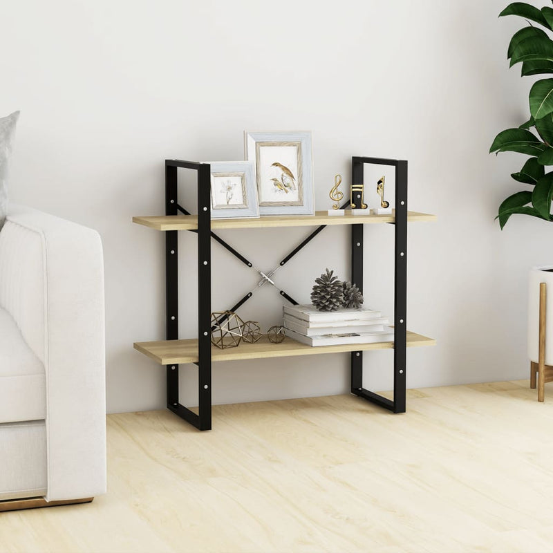 vidaXL 2-szintes sonoma tölgy színű könyvszekrény 80 x 30 x 70 cm