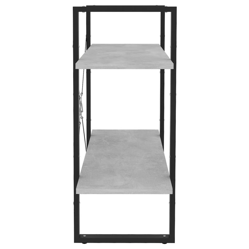 vidaXL 2-szintes betonszürke szerelt fa könyvszekrény 80 x 30 x 70 cm