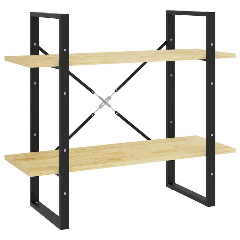 vidaXL kétszintes tömör fenyőfa könyvszekrény 80 x 30 x 70 cm