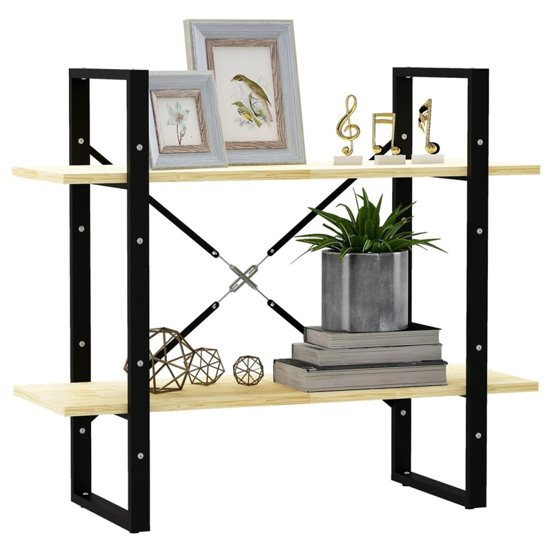 vidaXL kétszintes tömör fenyőfa könyvszekrény 80 x 30 x 70 cm