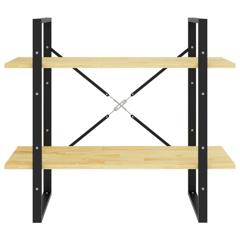 vidaXL kétszintes tömör fenyőfa könyvszekrény 80 x 30 x 70 cm