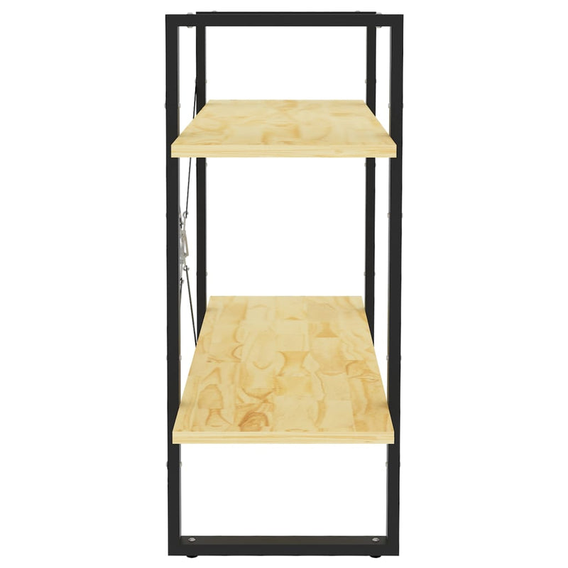 vidaXL kétszintes tömör fenyőfa könyvszekrény 80 x 30 x 70 cm